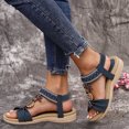 thumbnail image 2 of IWRICH Womens Low Wedge Sandals Arch Support Summer Beach Shoes Comfort Walking Bohemian Footwear Blue 8.5, 2 of 5