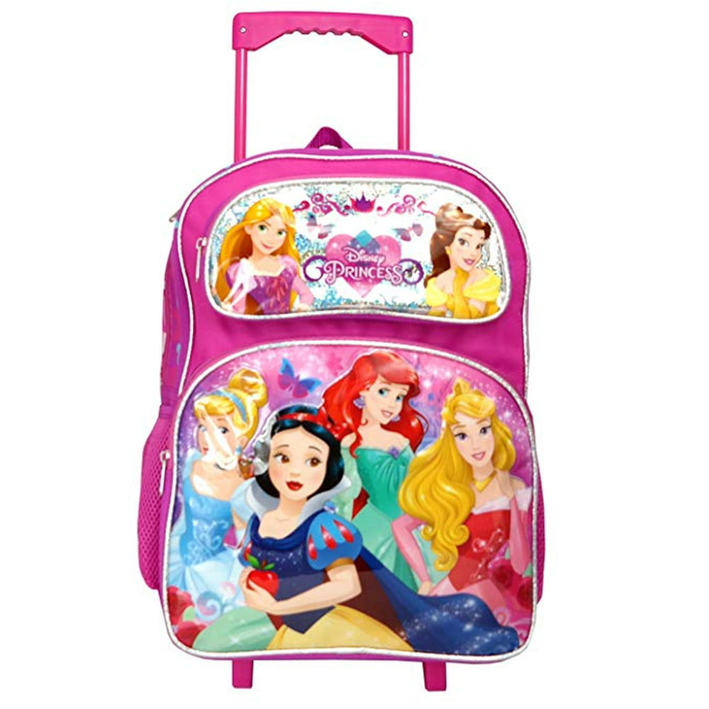 Disney Princess Large Rolling Backpack Disney Princess All Princess Pink New 001032