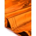 thumbnail image 5 of INSPIRE CHIC Women's Metallic Textured Short Sleeve Shiny Party Tops S Orange, 5 of 6