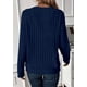 thumbnail image 5 of Remera PRETTYGARDEN Azul Marino Cuello en V Tejido Acanalado M, 5 of 5