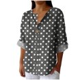 thumbnail image 2 of Abomasnow Oversized Blouses for Women Dressy Casual Button Down V Neck Shirts Loose Fit Long Sleeves Tunic Tops Summer Outfits S-3XL, 2 of 5