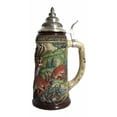 thumbnail image 3 of Wildlife stag stein, brown, handpainted, ptd. pewter lid 0.75 liter, beer mug, 3 of 3