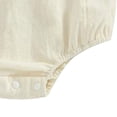 thumbnail image 6 of Leey-World Baby Boy Girl 1st Birthday Outfit First Birthday Romper Solid Color Linen Cotton Bodysuit Jumpsuit Cake Smash Outfit(Beige,12-18 Months), 6 of 6