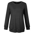 thumbnail image 4 of Pxiakgy t shirts for women womens t shirts Womens Casual Crewneck Sweatshirt Short Long Sleeve Shirt Soft Loose Tops Black + XL, 4 of 4