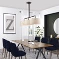 thumbnail image 6 of Livex Lighting Monroe 3-Light Metal & Fabric Linear Chandelier in English Bronze, 6 of 12