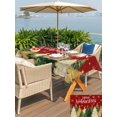 thumbnail image 4 of Outdoor Tablecloth with Umbrella Hole and Zipper, Red Christmas Rectangle Table Cloth 60x102 Inch Waterproof Tablecloth, Xmas Tree Snowflake Winter Farmhouse Picnic Table Cover for Patio Camping, 4 of 7