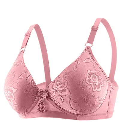 

SOOMLON Plus Size Push Up Bras for Women No Underwire Bra Vest Lingerie Everyday Bra Sleep Bralette Everyday Bra Pink M