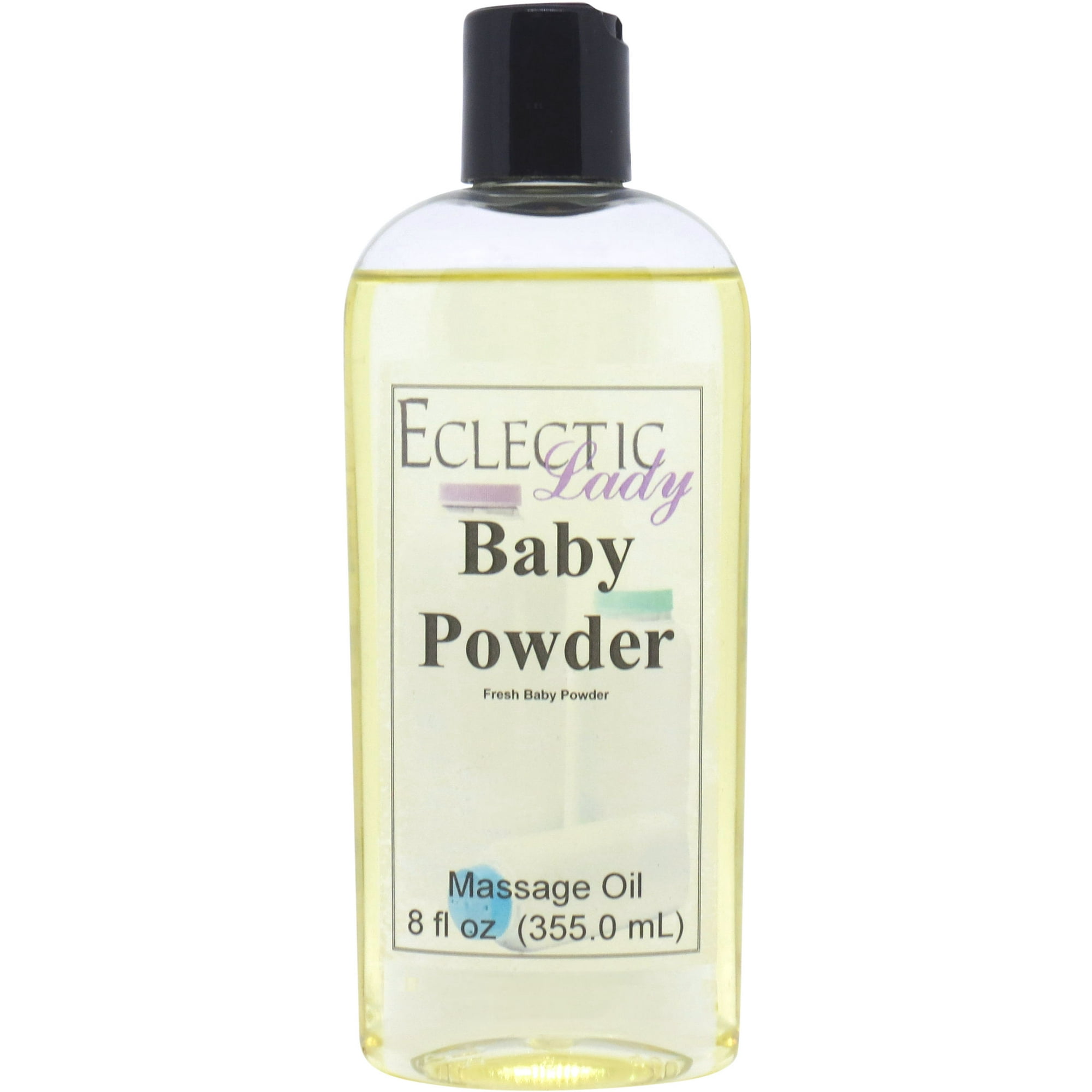 Baby Powder Massage Oil by Eclectic Lady, 8 oz, Sweet Almond Oil and Jojoba Oil