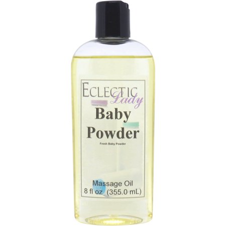 Baby Powder Massage Oil by Eclectic Lady 8 oz Sweet Almond Oil and Jojoba Oil