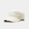 thumbnail image 2 of DEBGFS Men Vintage Army Denim Baseball Cap Cotton Cadet Hat Breathable Flat Cap Spring Autumn Sun Cap,navy, 2 of 7