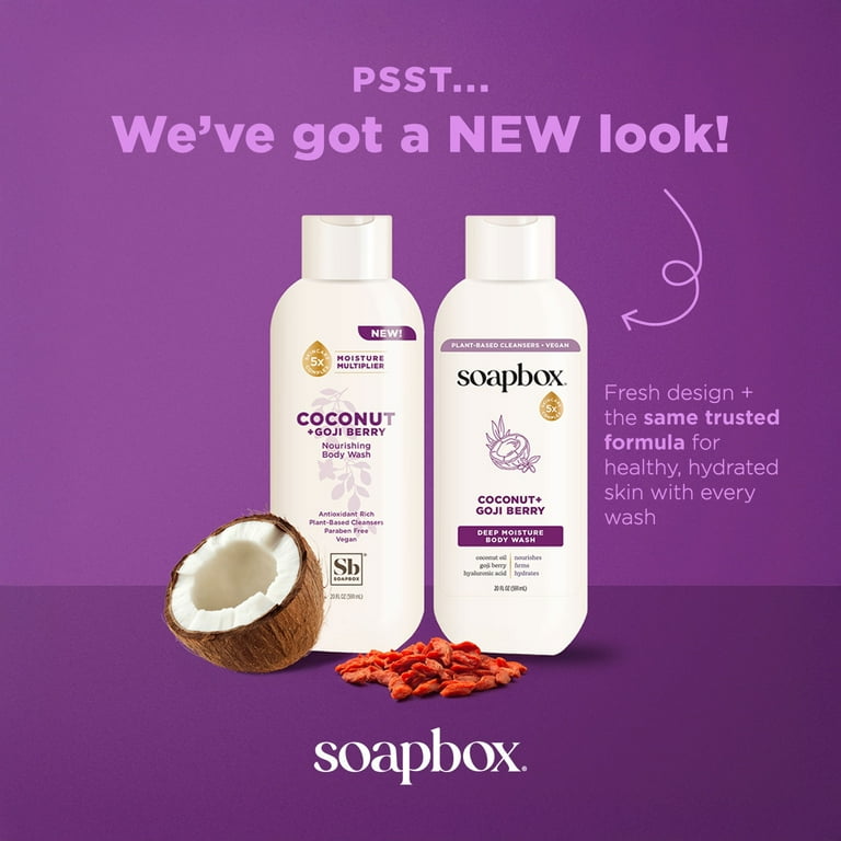 Soapbox Moisture Multiplying Body Wash for Women & Men, All Skin