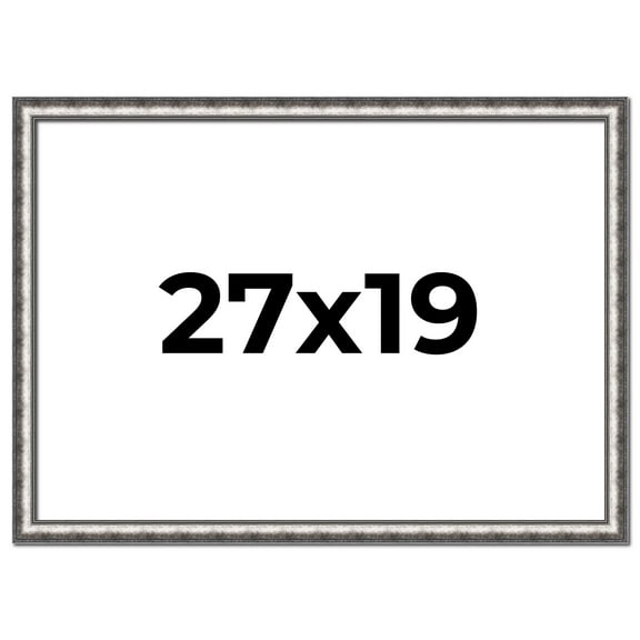 27x19 Frame Silver Real Wood Picture Frame Width 1.125 Inches | Interior Frame Depth 0.5 Inches |