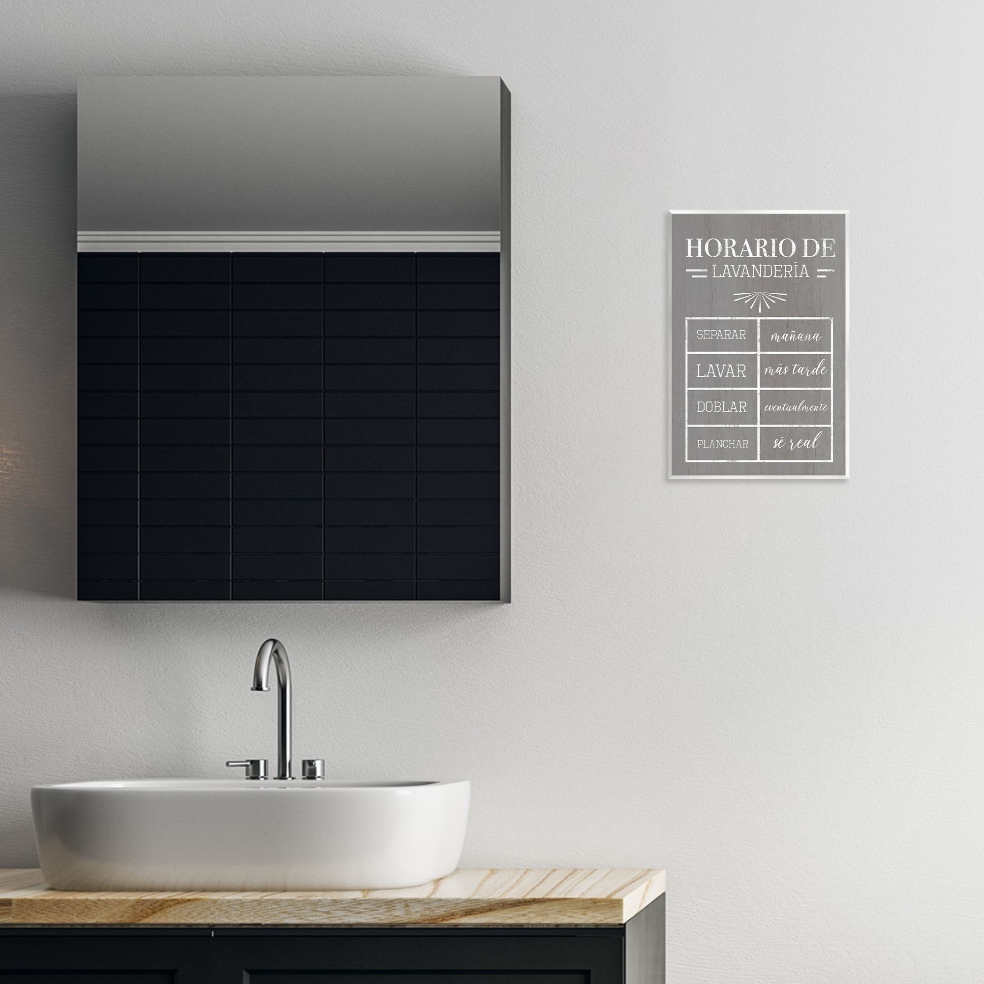Stupell Industries Horario de Lavandería Bath & Laundry Painting Unframed Art Print Wall Art, 10 x 15