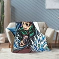 thumbnail image 6 of Demon Slayer Bed Blanket Air Conditioner Quilt Ultra Soft Flannel Blanket All Season Fuzzy Blanket Reversible Fluffy Plush Blanket 40"X30", 6 of 8