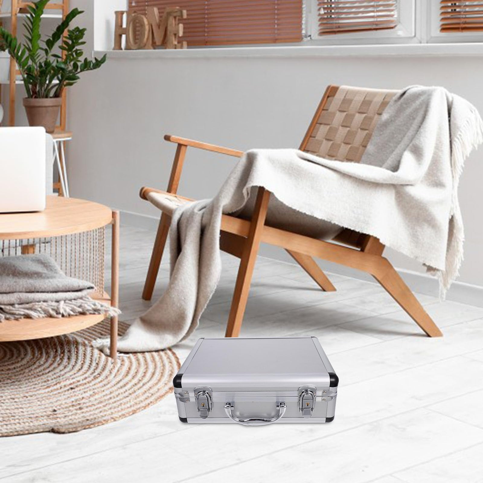 Brief Case DOITOOL Black Aluminum Briefcase With Lock, Aluminum