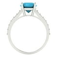 thumbnail image 4 of Solitaire with Accents Engagement Ring for Women - 2.3ct Simulated Turquoise in 14K White Gold Promise Ring, 4 of 6