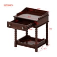 thumbnail image 2 of Retro Nightstand with Drawer and Open Shelf for Bedroom, Walnut, 2 of 5