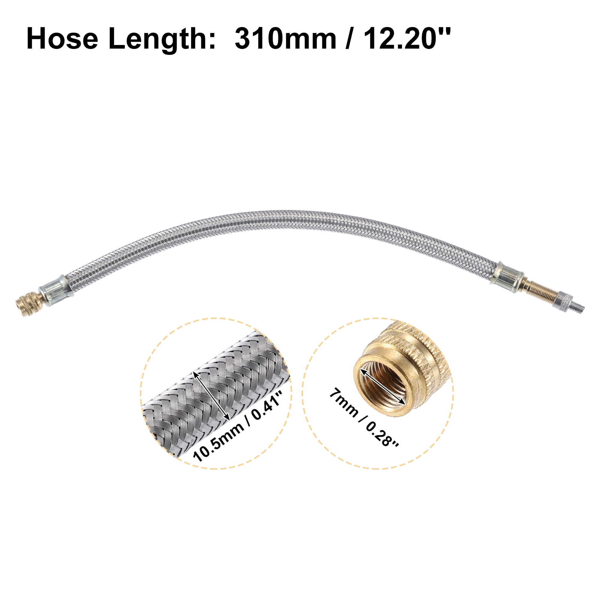 Unique Bargains 2pcs 12.2" Tire Valve Stem Extension Inflator Hose for Car Moto