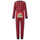 thumbnail image 4 of Conjunto de pijamas navideños familiares a juego, estampado a cuadros, manga larga, botones, mono largo para las fiestas., 4 of 10