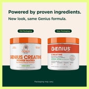 The Genius Brand Genius Creatine - Ultra Pure Creatine Monohydrate Plus Nootropics Including Beta Alanine and AstraGin for Improved Absorption, Strength, and Performance - Green Apple, 25 Servings