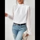 thumbnail image 5 of Camisas Casuales de Larga con Volantes y Cuello Alto para Mujer XL, 5 of 8