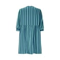 thumbnail image 5 of LLYwey Womens Summer Spring Dresses, Casual Short Sleeve Tie Front Mini Dresses Striped Print Cute Babydoll Ruffle Pleated Flowy A-Line Tunic Sundress, Sun-9, Blue, L, 5 of 5