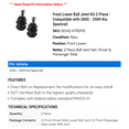 thumbnail image 2 of Front Lower Ball Joint Kit 2 Piece - Compatible with 2005 - 2009 Kia Spectra5 2006 2007 2008, 2 of 2