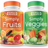 Simply Nature's Promise - Fruit and Vegetable Supplements - 90 Veggie and 90 Fruit Capsules - Made with Whole Food Superfoods, Packed Vitamins & Minerals - Soy Free - with Bilberry - Made in the USA