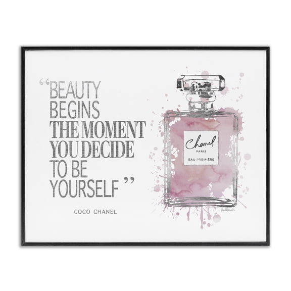 Stupell Industries Glam Beauty Begins Fashion Perfume Black Framed Giclee Art, 14 x 11, by Amanda Greenwood