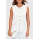 thumbnail image 5 of Chaleco tipo suéter PRETTYGARDEN para mujer, punto de verano 2025, blanco, S, 5 of 9