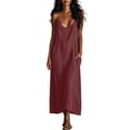 thumbnail image 3 of Women's Maxi Dresses Loose Solid Spaghetti Strap Boho Long Dress with Pockets Relaxed Home Loungewear, 3 of 7