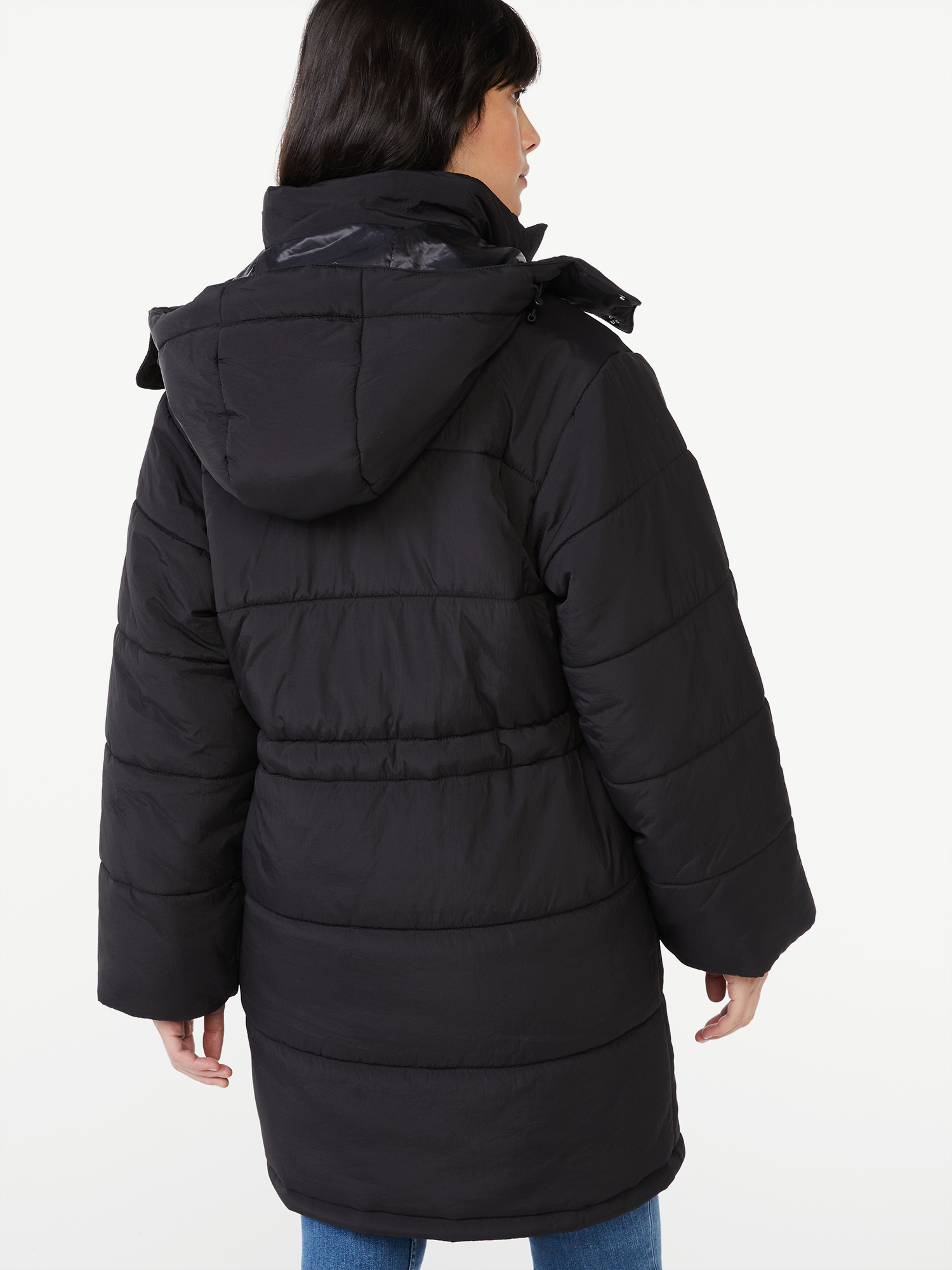 Free Assembly Women's Long Puffer Jacket, Midweight - image 3 of 5
