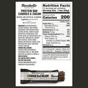 Barebells Protein Bars with 20g High Protein, 1.9oz Bars, Cookies & Cream - 12 Count
