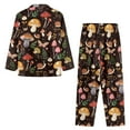 thumbnail image 3 of DISNIMO Butterfly Mushroom Print Women Pajama Sets Long Sleeve Sleepwear with Long Pants 2 Piece Lounge Set with Pockets Button Down Loungewear Nightwear, XS, 3 of 7