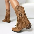 thumbnail image 6 of SACFOF Cowboy Boots for Women Cowgirl with Fringe Star Studded Pointed Toe Chunky Heel Pull-On Western Country Boot, 6 of 6