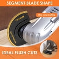 thumbnail image 3 of EASTIN 3Pcs Oscillating Saw Blades Bi-metal Titanium Coated Multitool Blades Semicircular Sharp Oscillating Blades Fast Cutting Saw Blades with Gasket Adapters, 3 of 9