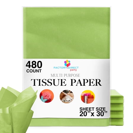 Crown Display - 480 Sheets 20 x 30 Packing Paper Sheets For Gift Wrapping And Packing Tissue Paper Ream - Lime Green