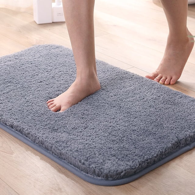Bathroom Rugs Super Thick Fluff Fiber Bath Mat Shower Room Rugs Mats Chenille Bathroom Floor Mat Toilet Absorbent Entrance Door Mat