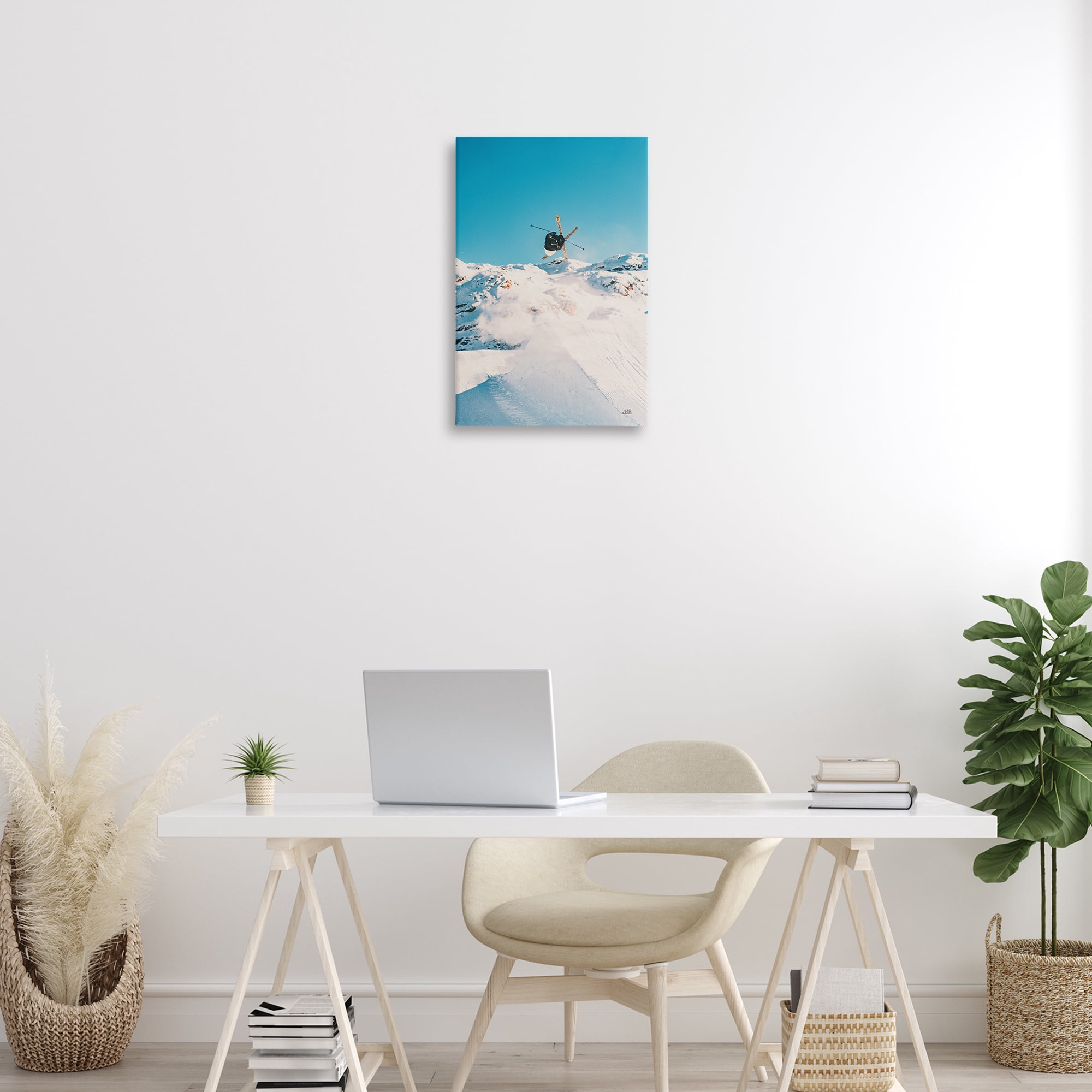 Stupell Industries Snow Day Skiing Sports Photography Wrapped Canvas Art Print Wall Art, 16 x 24