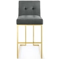 thumbnail image 3 of Modway Privy 30" Stainless Steel Performance Velvet Bar Stool in Gold/Charcoal, 3 of 8