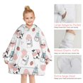 thumbnail image 6 of Pink Cow Milk Pattern Blanket Hoodies for Kids 6-13YR Oversize Wearable Blanket Hoodies for Boys Girls Teens, 6 of 7