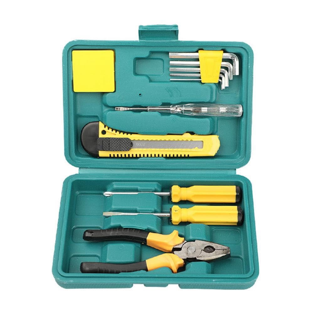 Hand Tool Kit, Tool For Home Use - Includes Plier, Cutter, Measuring Tape, 2 Screw Driver & Electrical Tester - With 5 Allen Keys, Tool Set Storage Box | Ergonomically Designed, Easy Use
