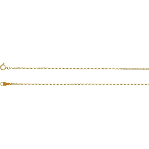 10k Yellow Gold 1.5mm Solid 20 Inch Cable Chain Chain Necklace for Women and Men - 2.2 Grams