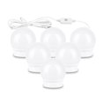 thumbnail image 1 of Hollywood-Inspired LED Vanity Mirror Lights Kit, 6-Piece USB-Powered with 3 Color Modes (Warm, White, Natural Light), Touch Dimmable Brightness, Soft Eye-Caring Illumination, Easy Stick-On, 1 of 7