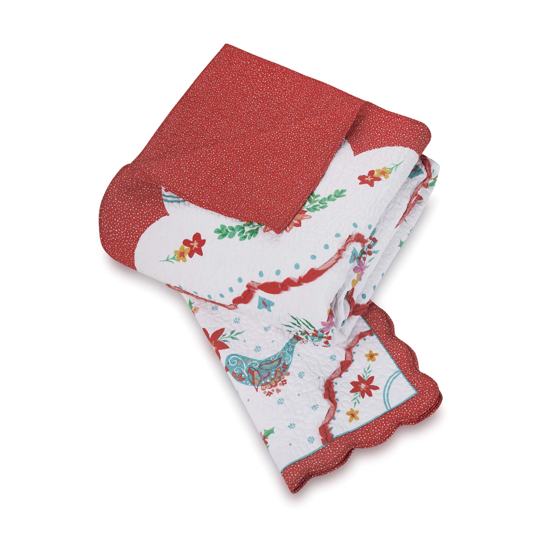 The Pioneer Woman Holiday Multi Cotton Maizie Bird 3-Piece Quilt Set, Full/Queen