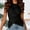 Black, variant on Women's Cinched Waist Wrap Top Cap Sleeve Tie Back Going Out Workout Business Casual Tops, Black