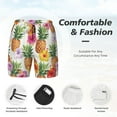 thumbnail image 4 of Kdxio Hawaiian Pineapples Print Men'S Swim Trunks With Compression Liner 7 Inch Inseam Quick Dry Swim Shorts, 4 of 7
