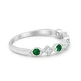 thumbnail image 2 of Art Deco Half Eternity Ring Green Emerald CZ 925 Sterling Silver Size 10, 2 of 4