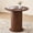 80-Walnut-grain, variant on 47 inches Modern Round Dining Table, Wood Kitchen Table for 4 with Two-part Tabletop and Wooden Strip Columns Base, Farmhouse Table for Kitchen, Dinning Room, Oak