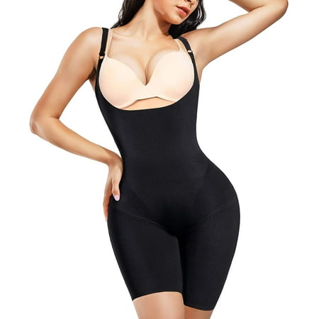 

Junlan Seamless Shapewear Bodysuit for Women Waist Trainer Tummy Tuck Full Body Shaper Open Bust Lift Butt Mid-Thigh Slimmer